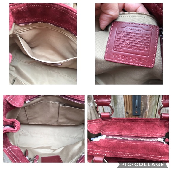 Coach Burgundy Suede Bag - Picture 3 of 4